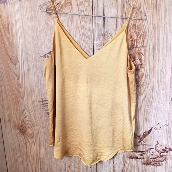 Express Mustard Yellow V-neck Downtown Cami - Picture 1 of 7